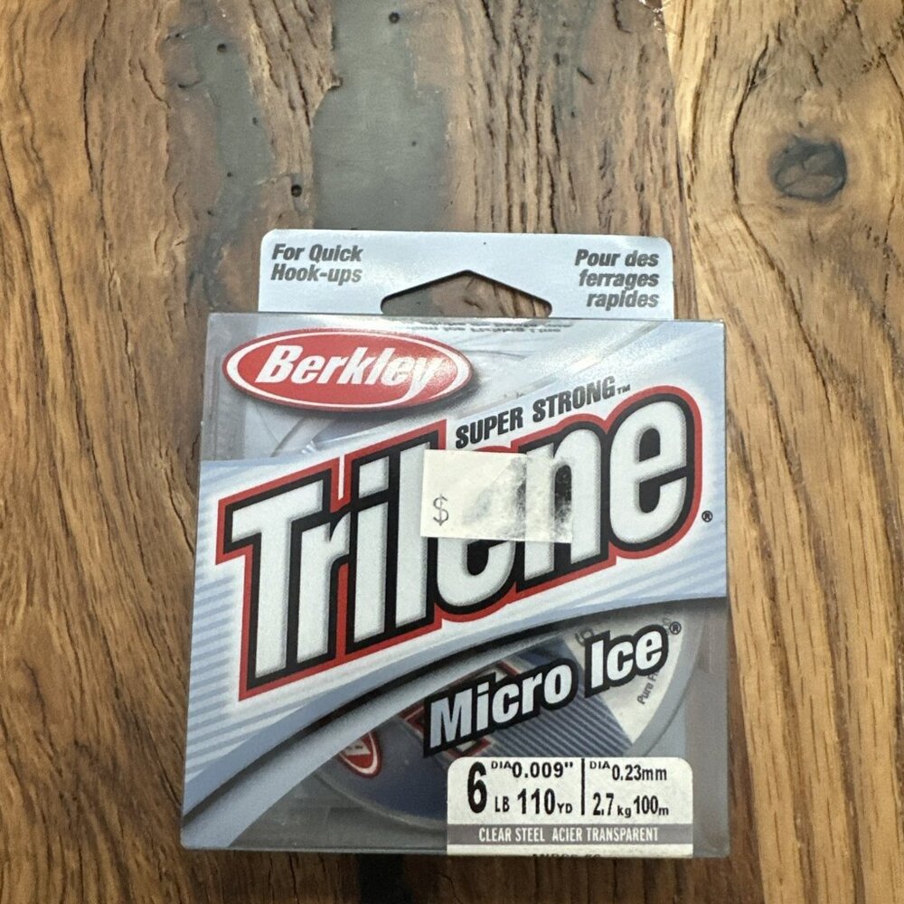 Berkley Trilene Micro Ice Fishing Line 110yd Clear Steel Heavy Duty 6lb Strength